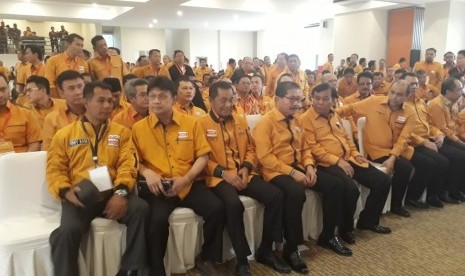 Suasana menjelang pembukaan Munaslub Partai Hanura, Kamis (18/1)