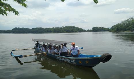 : Suasana objek wisata Situ Gede di Kota Tasikmalaya, Selasa (22/3/2022). Pemprov Jabar berencana akan melakukan revitalisasi objek wisata itu pada tahun ini.