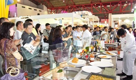 Suasana pameran Food and Hotel Indonesia 2015 di JIExpo, Kemayoran