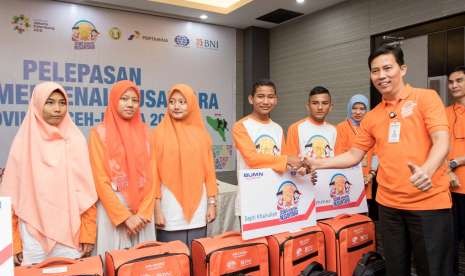 Suasana pelepasan Siswa Mengenal Nusantara (SMN) 2018 Provinsi Aaceh-Papua 2018.