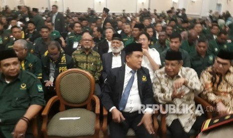 Suasana Pembukaan Musyawarah Kerja Nasional II Partai Bulan Bintang (PBB) di Hotel Peninsula, Jakarta, Jumat (4/5). 