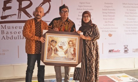 Suasana pembukaan pameran lukisan  bertajuk “Coffee in Hero” yang diadakan di Museum Basoeki Abdullah Jakarta.