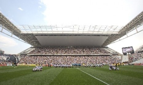 Suasana pembukaan Piala Dunia 2014 di Corinthians Arena, Jumat (13/6) dini hari WIB.