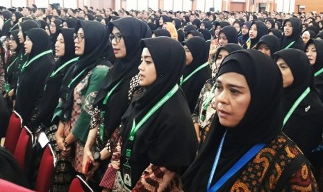 Suasana penutupan pembekalan terintegrasi petugas haji 2019 di Asrama Haji Pondok Gede Jakarta, Kamis (2/5).