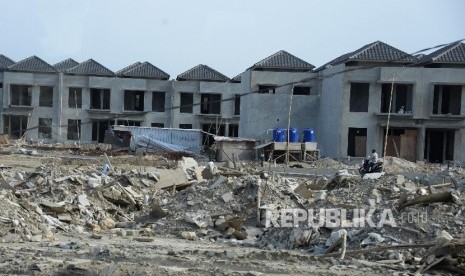 Suasana pulau C dan D Reklamasi di pantai Utara Jakarta, Rabu (11/5)