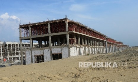 Suasana pulau C dan D Reklamasi di pantai Utara Jakarta, Rabu (11/5)