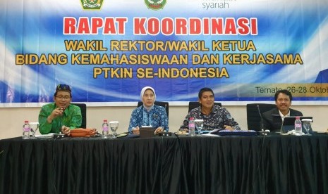 Suasana Rakor Wakil Rektor/Wakil Ketua Bidang Kemahasiswaan dan Kerjasama PTKIN se-Indonesia  di Ternate, Maluku Utara, 26-28 Oktober 2019.