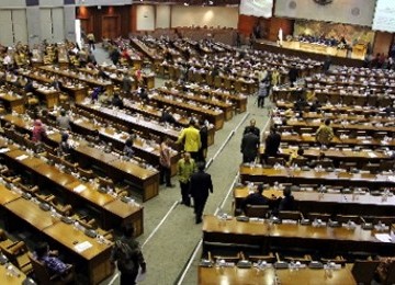 Suasana rapat paripurna di gedung DPR