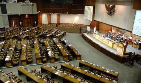 Suasana Rapat Paripurna di Komplek Parlemen, Senayan, Jakarta.