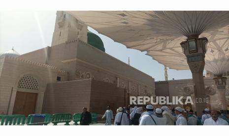 Suasana Raudhah, Masjid Nabawi, Senin (11/6/2023). Untuk memasuki Raudhah, jamaah haji Indonesia harua memiliki tasreh atau izin.