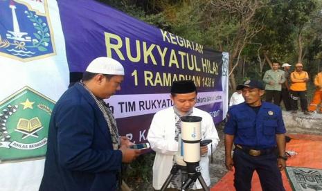 Suasana rukyatul hilal di Pulau Karya, Kepulauan Seribu, tahun 1440 H/ 2019 M.