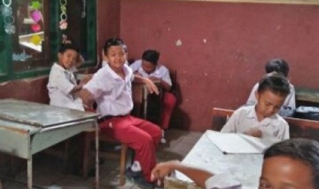 Suasana salah satu kelas di MI Sirajul Athfal, Cipayung, Depok. 