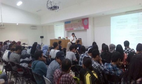 Suasana seminar advertising yang diadakan oleh AKOM BSI Jakarta, Kamis (14/4).