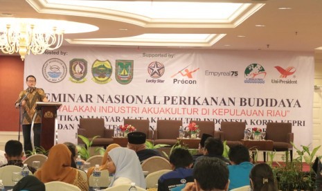 Suasana seminar nasional perikanan budidaya yang diadakan oleh Masyarakat Akuakultur Indonesia (MAI) Korda Kepri. 