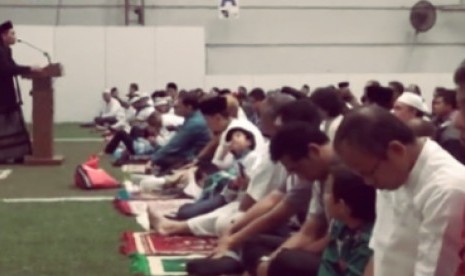 Suasana shalat Idul Adha di AS