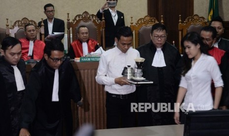 Suasana sidang lanjutan terdakwa Jessica Wongso di PN Jakarta Pusat, Rabu (27/7).  (Republika/Yasin Habibi)