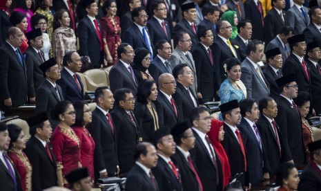 Suasana sidang Tahunan MPR Tahun 2017 di Kompleks Parlemen, Senayan, Jakarta, Rabu (16/8).