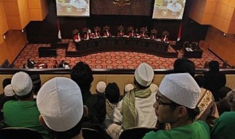 Suasana sidang uji materi UU Penodaan Agama di Mahkamah Konstitusi