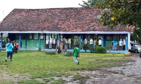 Suasana SMK 1 Muhammadiyah Bima, di mana para siswanya turut merasakan gempa, Rabu (31/1)