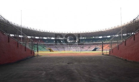 Suasana Stadion Gelora Bung Karno (GBK), Jakarta, Jumat (16/10). 