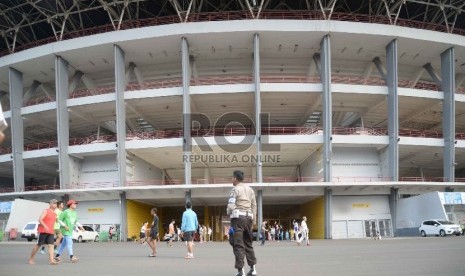 Suasana Stadion Gelora Bung Karno (GBK), Jakarta, Jumat (16/10).