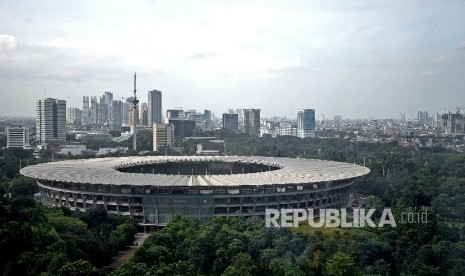 Suasana Stadion Utama Gelora Bung Karno (SUGBK) di Jakarta, Senin (23/1). 