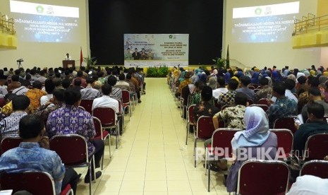 Suasana Syawalan usai Hari Raya Idul Fitri 1440 Hijriah yang  digelar UIN Sunan Kalijaga Yogyakarta di Gedung Amin Abdullah UIN, Rabu  (12/6).