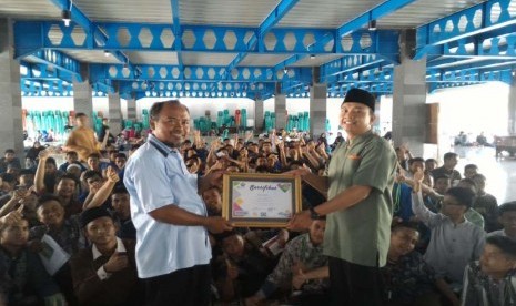 Suasana talk show IBF Goes To Pesantren di Ponpes Modern Ummul Quro Al Islami Bogor, Jawa Barat, Ahad (10/1).  