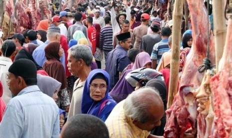 Suasana tradisi Meugang di Aceh.