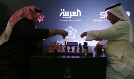 Suasana turnamen catur internasional di Riyadh, Arab Saudi.