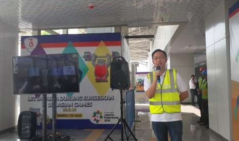 LRT dari Stasiun Velodrome menuju Stasiun Boulevard Utara. Pemprov DKI akan mengintegrasikan stasiun LRT dan bus Transjakarta di Rawamangun. 