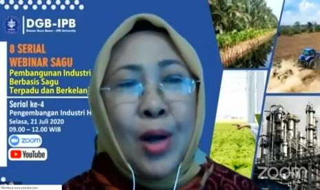 Suasana webinar pengembangan industri hilir sagu yang diadakan oleh IPB University.