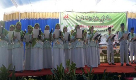 Suasana wisuda SMA Darussalam Indramayu, Sabtu (25/6). 