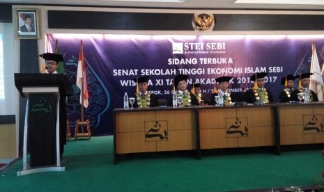 Suasana wisuda XI tahun 2016/2016 STEI SEBI, Sabtu (26/11/2016).