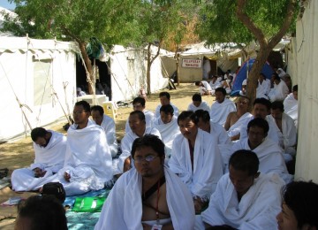 Suasana wukuf di Padang Arafah