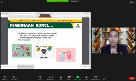 Suli Hendra tim Lembaga Beasiswa Baznas  menjadi pemateri pada acara webinar nasional tentang kuliah gratis. 