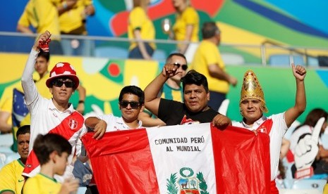 Suporter Peru jelang final Copa America 2019.