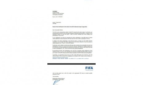 surat fifa buat menpora