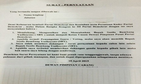 Surat kontrak politik dukungan kepada SBY