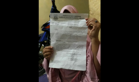 Surat peringatan penggusuran Kampung Bawah dari Satpol PP Kota Tangerang.