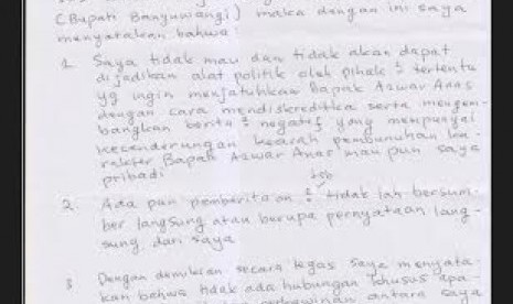 surat pernyataan Ayu Azhari