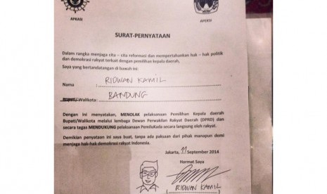 surat resmi ridwan kamil menolak pilkada tak langsung