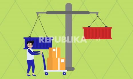 Surplus neraca perdagangan Indonesia.