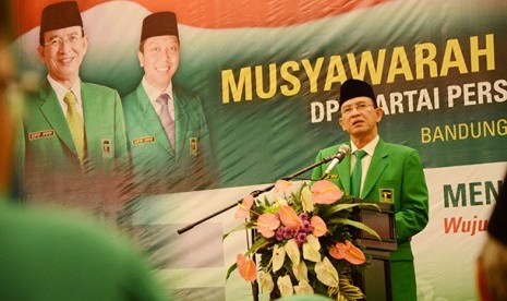 Suryadharma Ali pada Mukernas PPP di Bandung, Jumat (7/2)