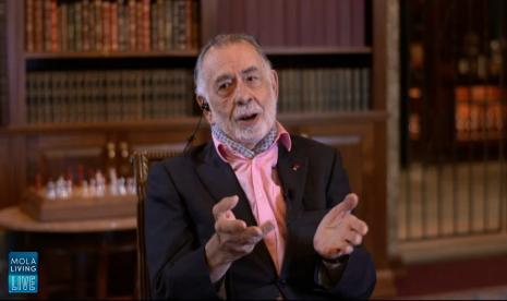 Sutradara Francis Ford Coppola berbagi cerita tentang karier dan pengalamannya dalam program Mola Living Live, Jumat (22/1) petang.