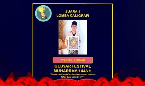 Syaeful Anwar, Mahasiswa Universitas BSI kampus Karawang, yang berhasil menjuarai lomba kaligrafi dalam kegiatan Festival Gebyar Muharram. Kegiatan ini digelar oleh Badan Eksekutif Mahasiswa (BEM) Fakultas Farmasi Universitas Buana Perjuangan Karawang (UBPK) yang digelar pada Jumat (20/8) silam. 