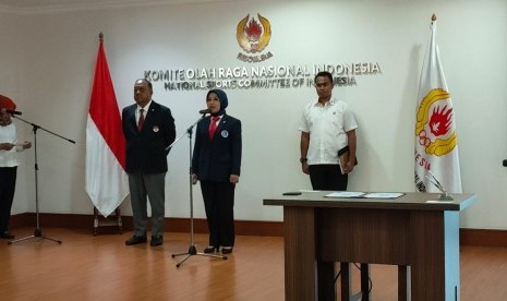 Sylviana Murni dilantik menjadi Ketua Umum PB Persatuan Squash Indonesia masa bakti 2019-2023 di Gedung KONI Pusat, Senin (20/1).