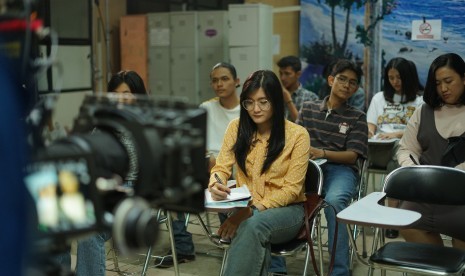 Kegiatan syuting film. ilustrasi