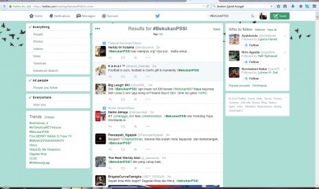 tagar Bekukan PSSI jadi trending topic