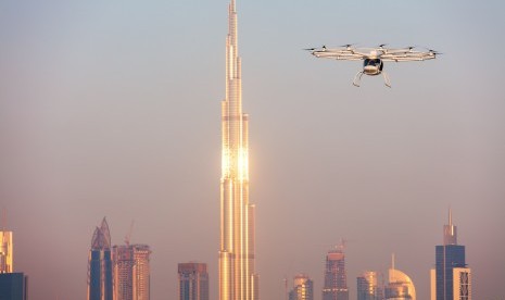 Taksi terbang uji coba di Dubai.